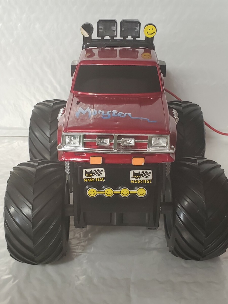 Vtg 4x4 TURBO-X Red Racing Monster Truck Wired 1990's Remote