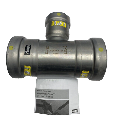 28675 Viega MegaPressG 2-1/2""X2-1/2""X1-1/2"" Tee-Kohlenstoffstahl, Zink-Nickel-Mantel - Bild 2 von 10
