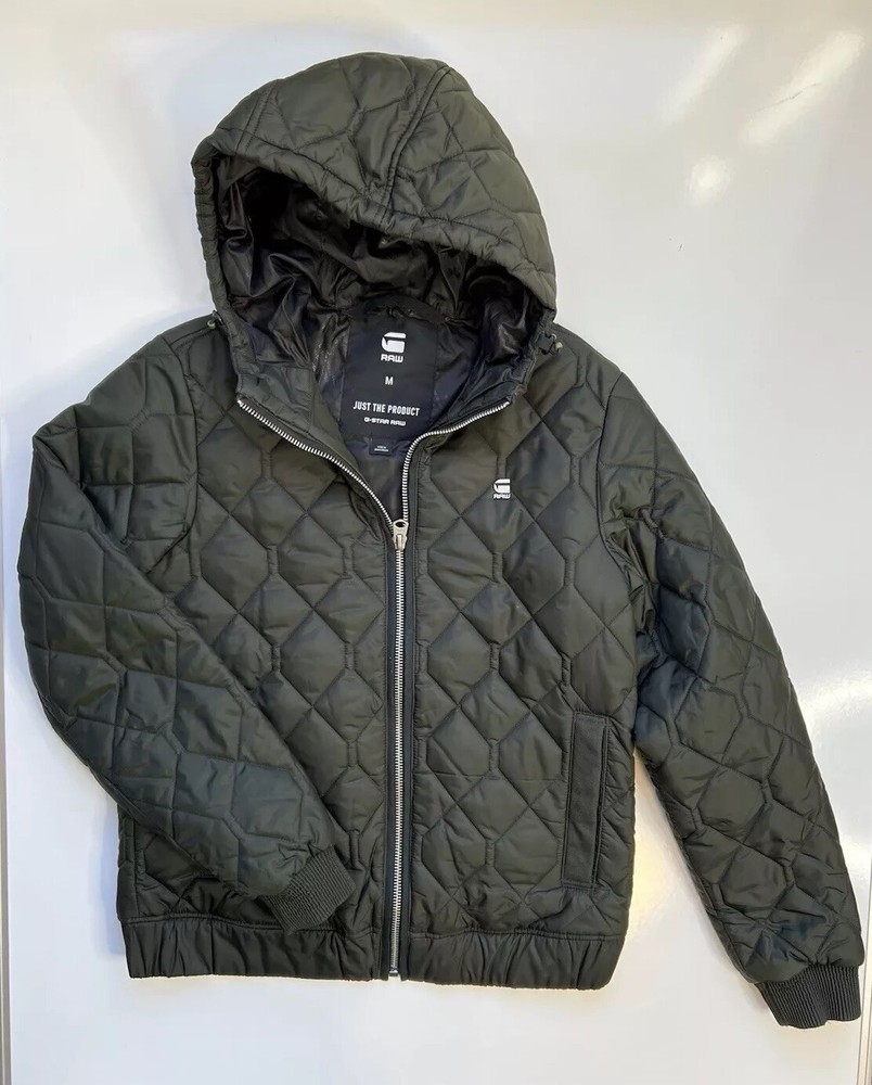 G-Star Jacket Meefic Quilted HDD Overshirt L/S Green Hooded Jacket Men’s Medium