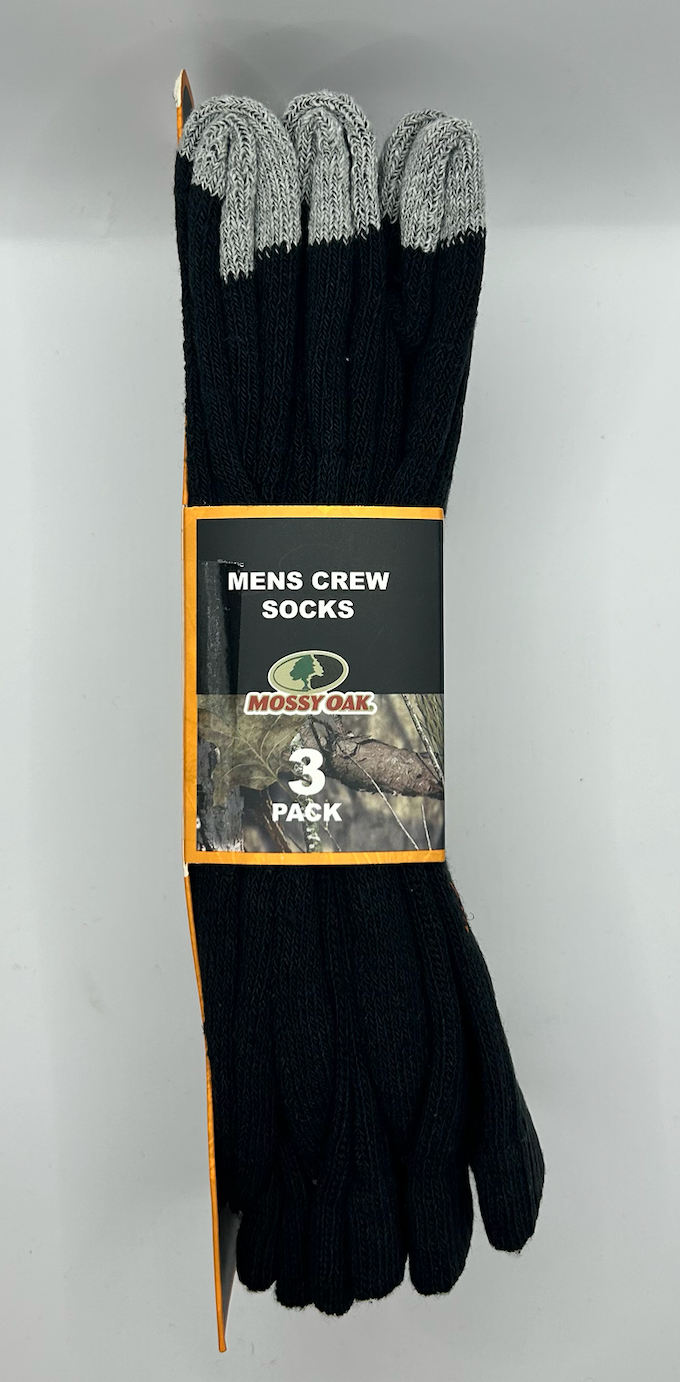 New Mossy Oak Men's 3 Pack Cushion Comfort Crew Socks Shoe Size 612.5