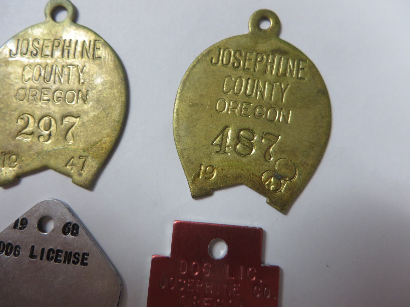 Vintage 1940's Lot Dog Tag License Tax Registration JOSEPHINE CO