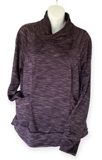 90 Degree By Reflex Top Womens Size Large Gray Long Sleeve Pull Over Activewear