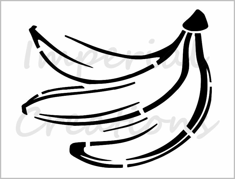 BANANA Stencil Fruit Outline Kitchen Decor Design 8 x 10 Reusable