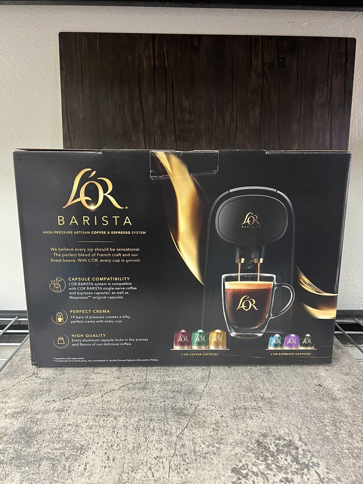 L'OR Barista System Coffee and Espresso Machine Combo by Philips, Black