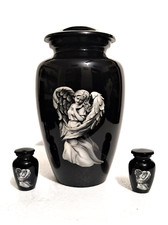Classic Angel Cremation Urn with 2 mini urns Adult urns with Velvet Bag 10" us