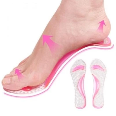 Massaging Silicon Gel Insoles Arch Support High Heel Flat Shoe Pad Inserts Feet