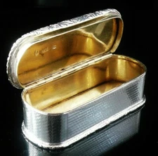 Sterling Silver Snuff Box, Taylor & Perry, Antique Birmingham 1835