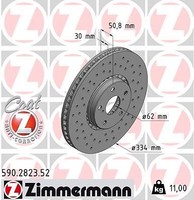 2X Zimmermann 590.2823.52 Bremsscheibe FüR Lexus