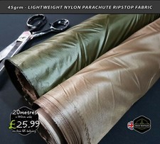 45grm - LIGHTWEIGHT NYLON RIPSTOP PARACHUTE FABRIC -  KITES CRAFTS - 140cm wide*