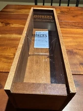 Booker's Bourbon Whiskey Wooden Box Case Sliding Clear Plastic Door