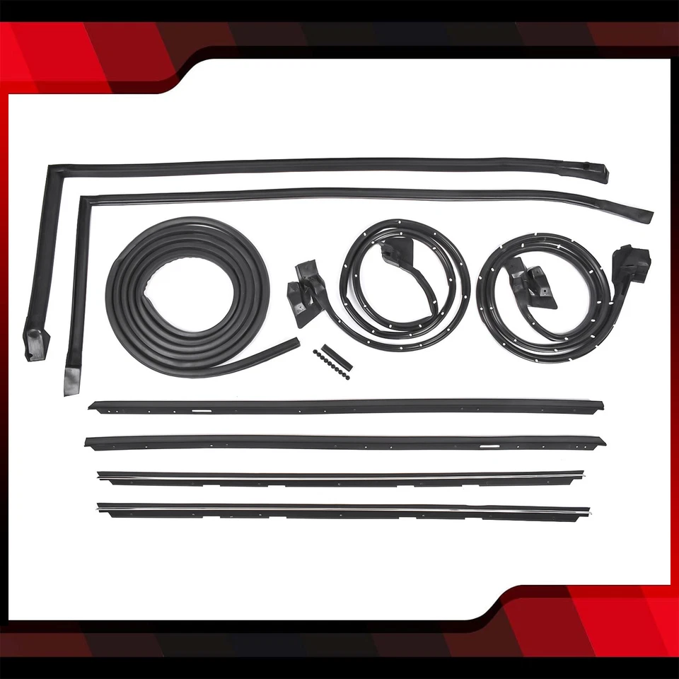 9Pcs Rail Window Seal Weatherstripping Kit 128555 For Chevy Monte Carlo 1983-88 - Image 2 of 4