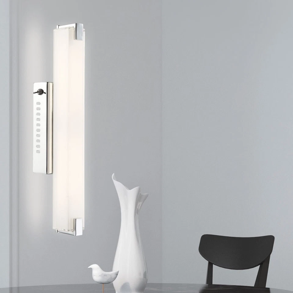 Lumière De L'Escalier Applique Luminaire de Salon LED Interrupteur Chrome Verre - Photo 1/4