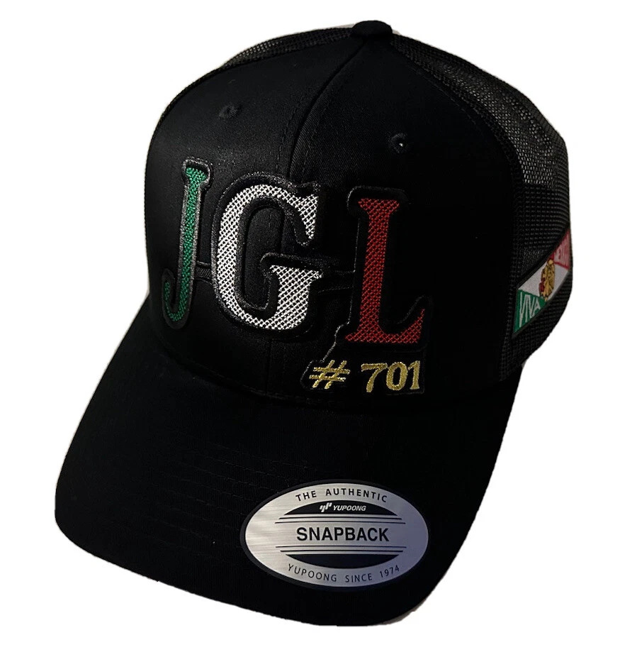 EL CHAPO 701 JGL HAT MEXICO HAT MESH TRUCKER BLACK FLAT BUILD NEW