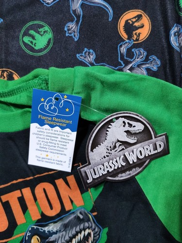 Jurassic World Pajamas Boys Medium 8 Shirt Pant Dinosuar PJ Set Gift Cute - Picture 4 of 4