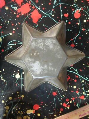 Decorative Distressed Rustic Kitchen Six Pointed Star Mold or Hanukkah Cake Pan