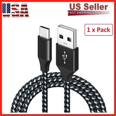 1/3 Pack 1/3/6/10Ft USB to Type-C Cable Fast Charger Charging Data Sync Cord LOT