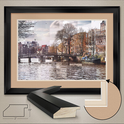 44W''x32H'' ZWANENBURGWAL CANAL by PEP VENTOSA -PHOTO DOUBLE MATTE GLASS and FRAME