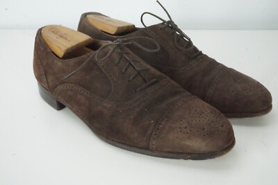 Bally Townsend Cigar Snuff Suede Broque Captoe Dress Shoes Sz 9.5 EEE AVUniversalCorp_r1_03E_0012.  main image 3