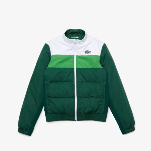 Lacoste Herren Gesteppt Wasserfest Jacke Grün/Weiß Isoliert Größe L Neu W TG - Bild 2 von 5