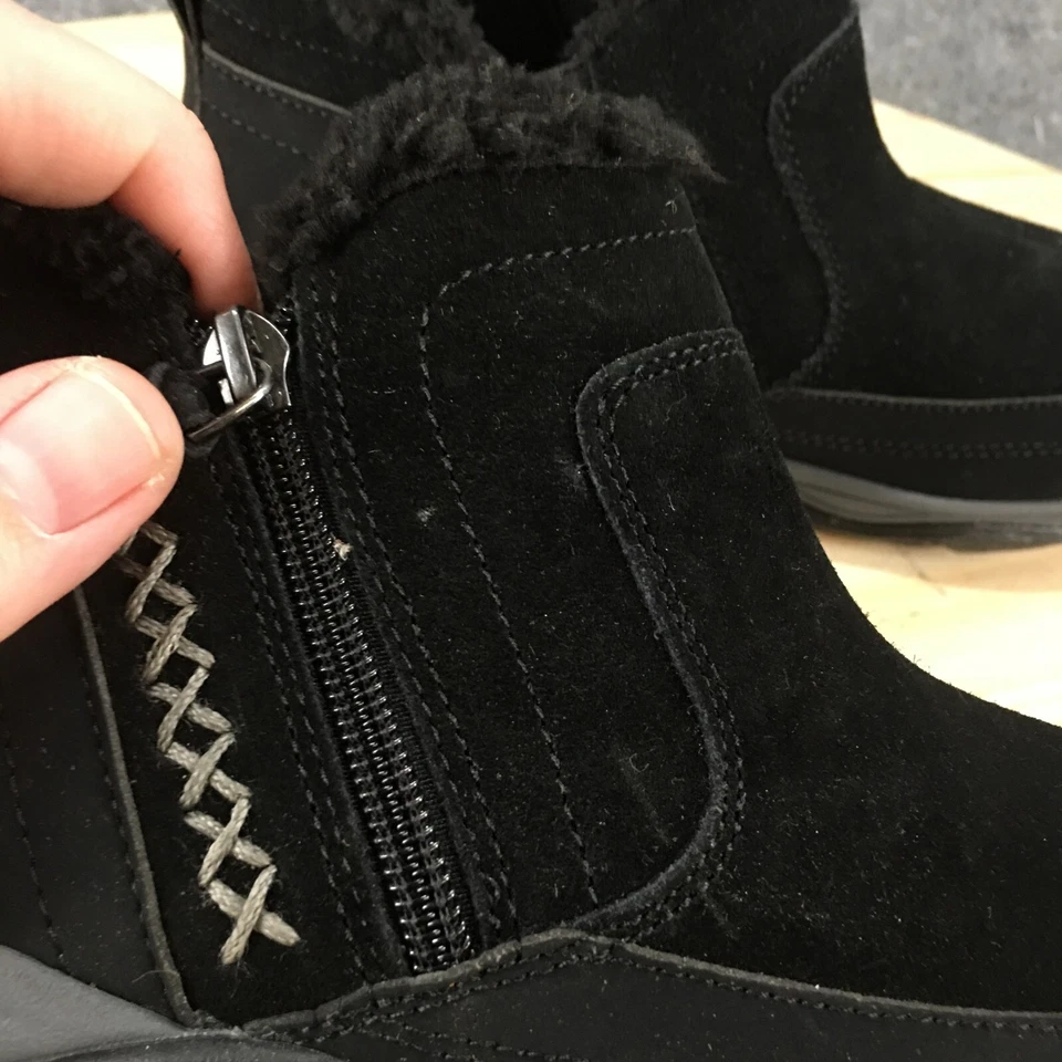 Easy Spirit Boots Womens 9 M Epic Snow Black Fur Lined Casual Comfort Ankle Top - Image 4 of 4