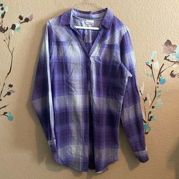 Columbia pullover Henley button collar shirt L - image 1