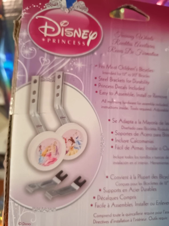 Disney Princesa Niños Bicicleta-Ruedas de Entrenamiento-Rosa y Morado Nuevo En Caja Abierta  Foto 4 de 4