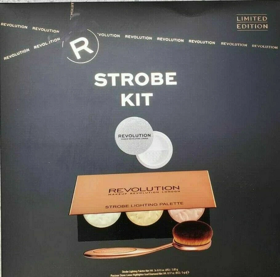 Revolution London Strobe Kit With Lighting Palette Highlighter & Make Up Brush - Image 4 of 4
