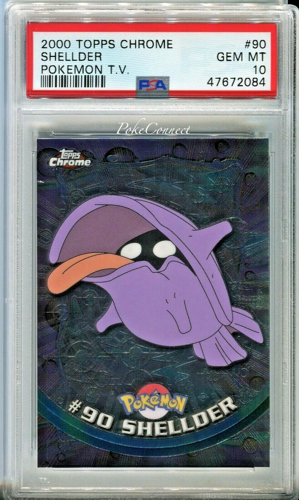 PSA 10 GEM MINT Pokemon SHELLDER 2000 Topps Chrome Series 2 #90