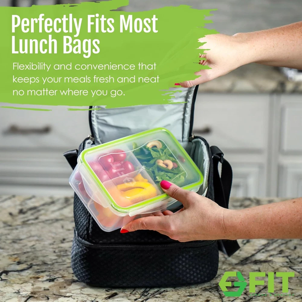 Kids & Adult Bento Lunch Box - 3 Compartment 39oz 3-Pack
