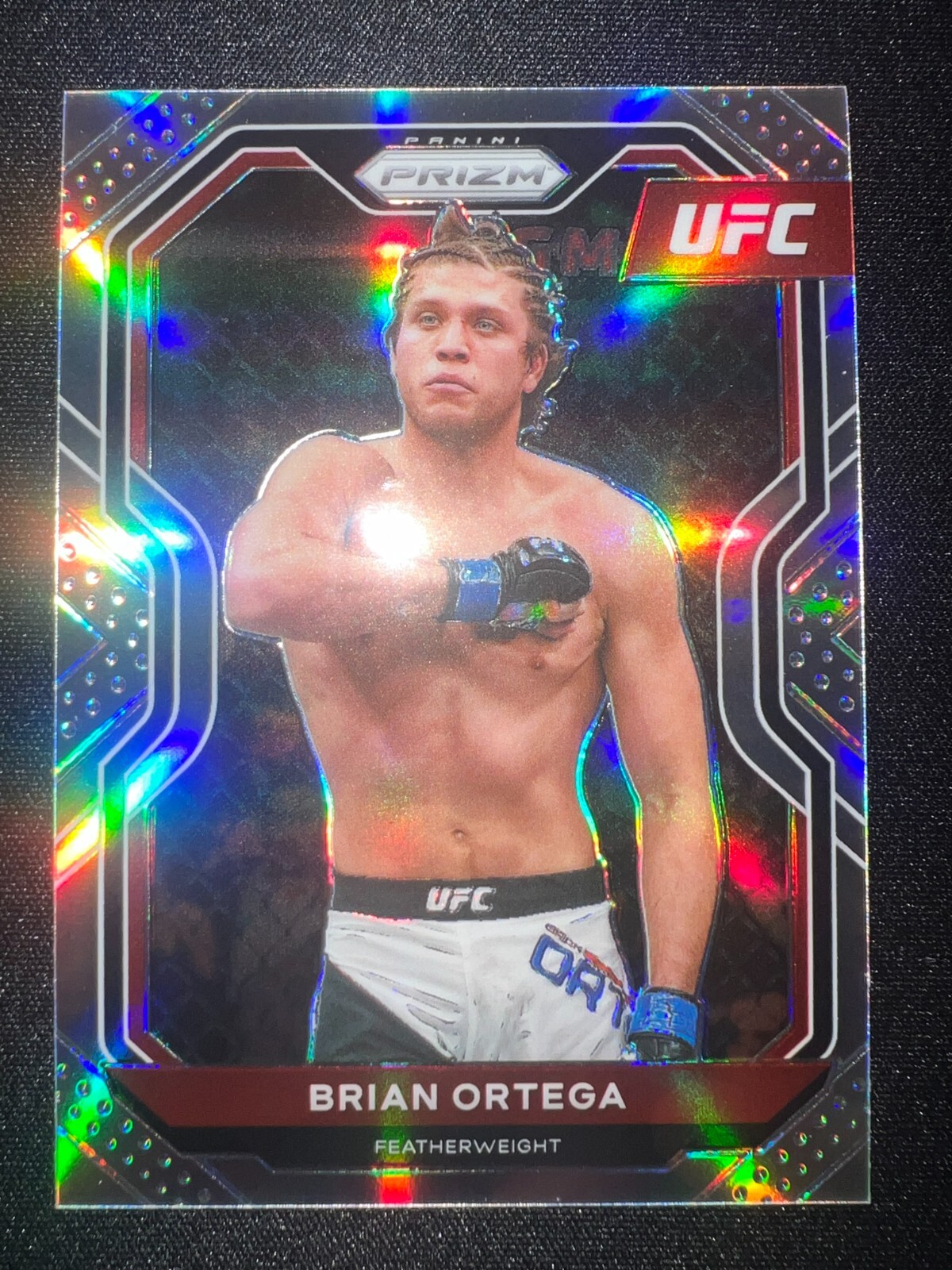 Brian Ortega 2021 Panini Prizm UFC Silver Refractor Card #48