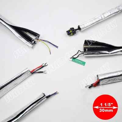 1/2 Inch Cable Sheath Aluminized Steel Braided Sleeve - Heat Shield For Wires & Cables, 1/2" Diameter X 36" Long Braided Steel Cable Sleeve - Foto 4