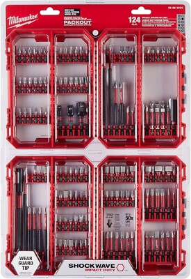Milwaukee 124pc Shockwave Impact driver Bit Set Designed for Packout #48-32-4034