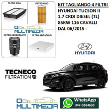 KIT TAGLIANDO 4 FILTRI HYUNDAI TUCSON II 1.7 CRDI DIESEL TL 85KW 116 CV CAVALLI