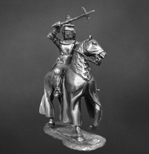 Horse knight UnPainted Miniature Tin Figurine 54 mm 1/32
