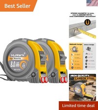 2 Pack Metric Tape Measure, Easy Read Measuring Tape Retractable with Fractio...
