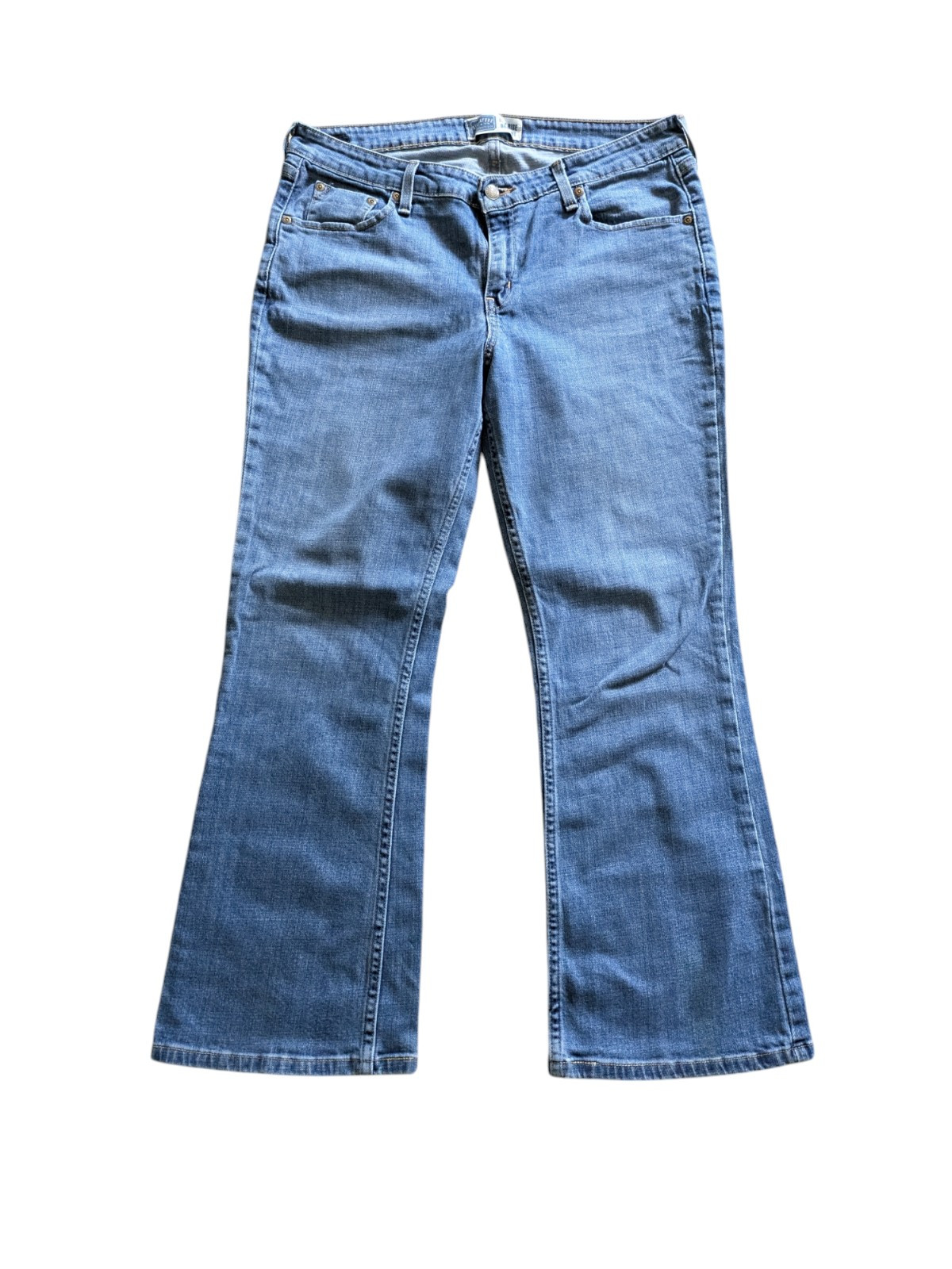 Levi Strauss Signature Womens Size 12 Stretch Bootcut Jeans Low Rise Blue Denim