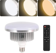 175W Photography Light Bulb Dimmable Tricolor LED Bulbs 1 Pack, White