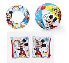 Disney Jr Mickey Mouse Swim Armbands Beach Ball Tube Set Lot of 3 NEW SEALED