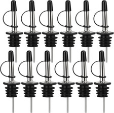 12 Pack Liquor Pour Spouts with Dust Caps Bottle Pourers for Liquor  Oil Bottle