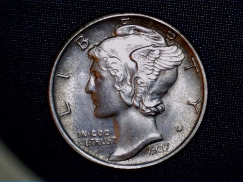 1937-S US Mercury Dime,  Uncirculated ..07234 Oz Silver (US-7141)