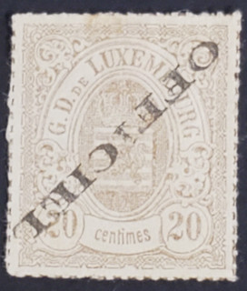 Luxembourg nice old inverted overprint official stamp MNG