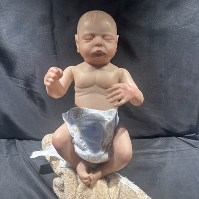 Teddy Bear Sleeper Reborn Baby Boy Doll 16'' Articulated Newborn Anatomy Correct
