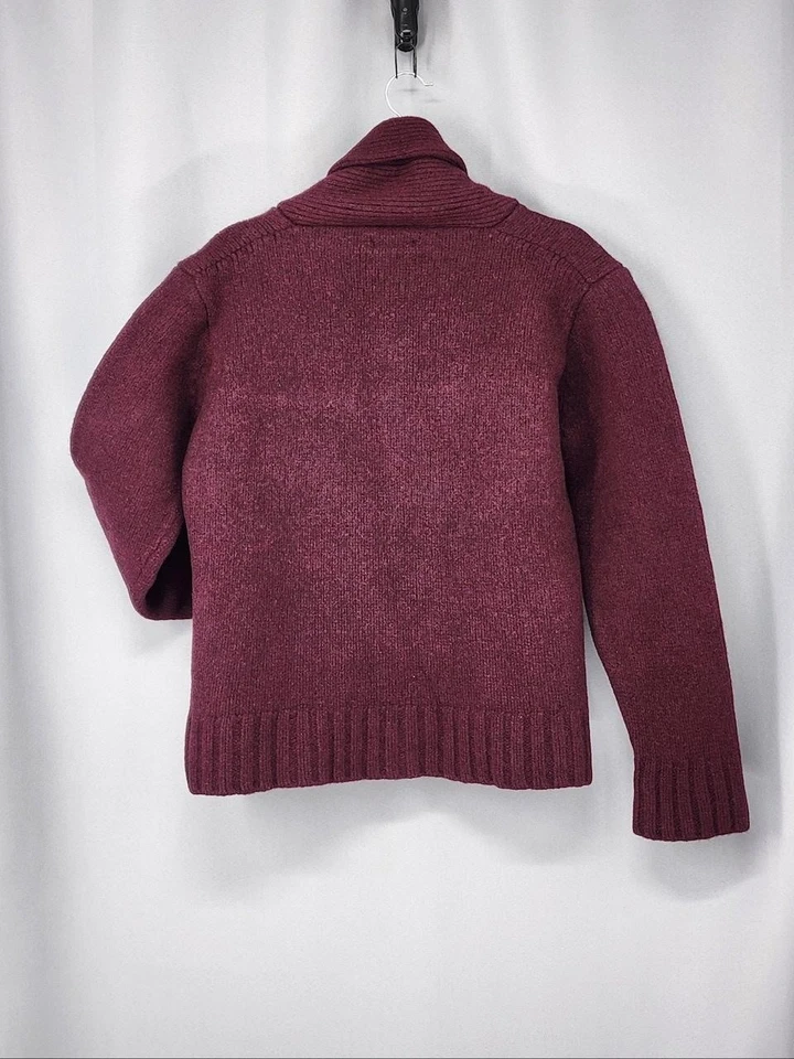 Barbour International Steve McQueen Cardigan Mens XL Burgundy Shawl Collar - Image 3 of 4