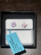 Sterling Silver 925 6mm Pink Sapphire CZ Earrings 1.56CTW