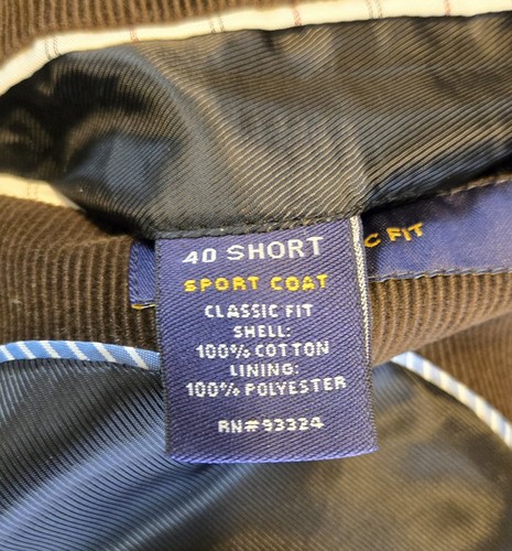 Stafford cappotto sportivo velluto a coste uomo 40S blazer marrone con toppe gomito giacca casual - Foto 13 di 19