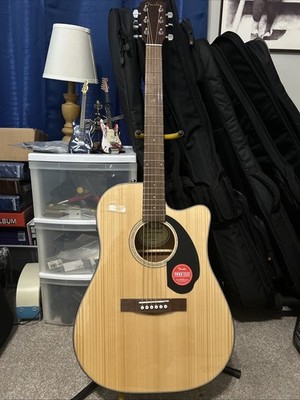 Fender CD-60SCE Dreadnought Acoustic-Electric Guitar Natural With Nice Taylor GB