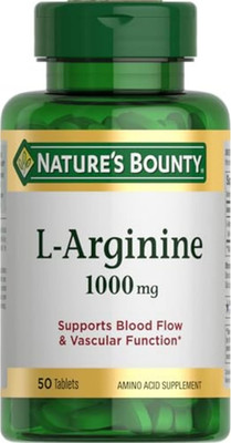 Nature S Bounty L-Arginine 1000Mg 50 Tablets for Supporting Blood Flow and Vascu
