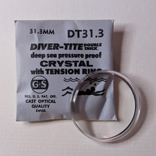 GS Diver-Tite DT 31.3m Watch Crystal Double Thick Waterproof with Tension Ring