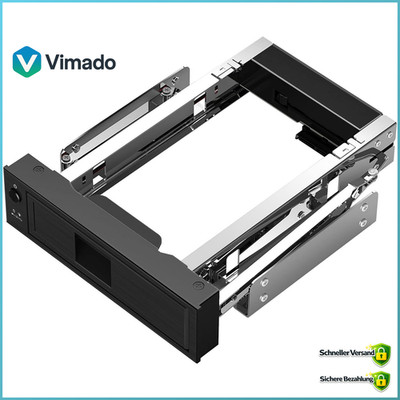 Wechselrahmen SATA Mobile Rack 5,25'' für HDD Festplatten mit Anti-Vibrations-Kit