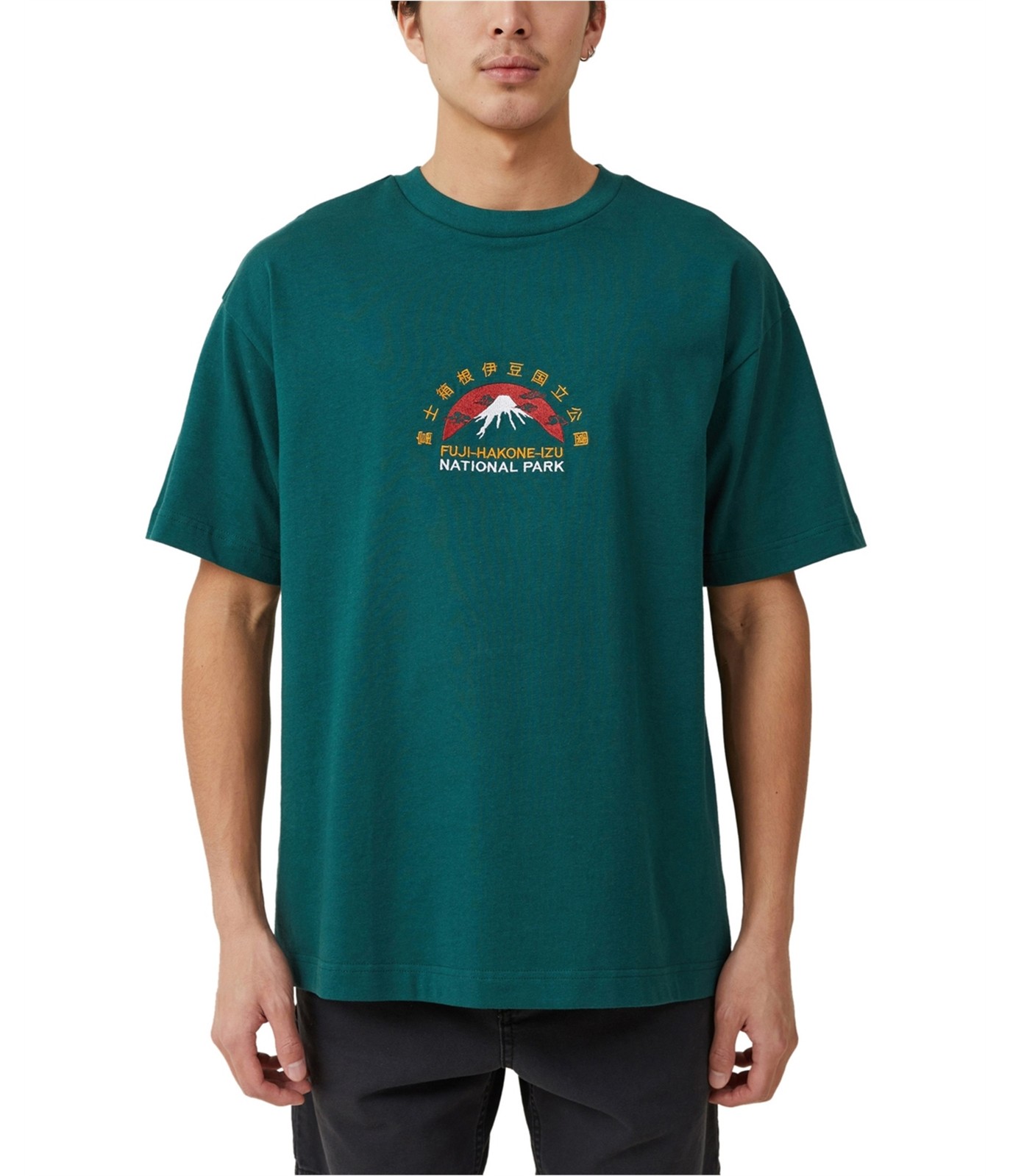 Мужская футболка с рисунком горы Фудзи из хлопка на подкладке 4790₽